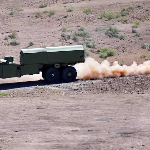 Image similar to high quality photo of shooting HIMARS, 8k, detailed