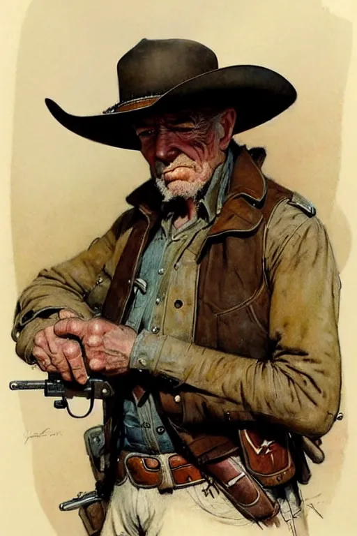 Image similar to (((((1950s wold west gunfighter . muted colors.))))) by Jean-Baptiste Monge !!!!!!!!!!!!!!!!!!!!!!!!!!!