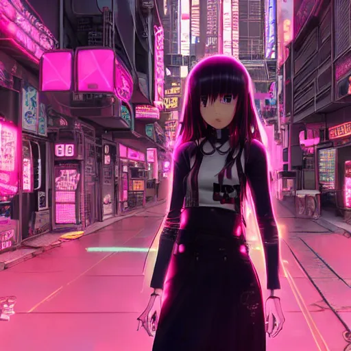 Neko Anime Girl In Cyberpunk City Live Wallpaper - MoeWalls