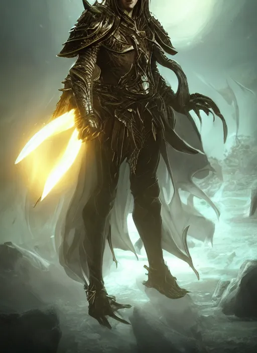 Image similar to azrael ultra detailed fantasy, elden ring, realistic, dnd character portrait, full body, dnd, rpg, lotr game design fanart by concept art, behance hd, artstation, deviantart, global illumination radiating a glowing aura global illumination ray tracing hdr render in unreal engine 5