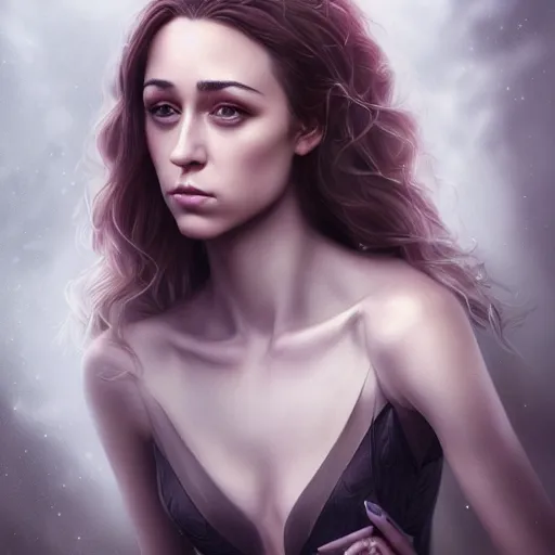 Prompt: gorgeous female stella maeve magician, realistic character concept, medium shot, elegant pose, spooky, illustration, symmetrical face and body, realistic symmetrical eyes, cinematic lighting, detailed realistic symmetrical eyes, 8 k, charlie bowater, jacob riis, tom bagshaw, single face, insanely detailed and intricate elegant, autumn leaves