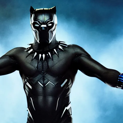 Image similar to morgan freeman as black panther. professional high budget studio portrait