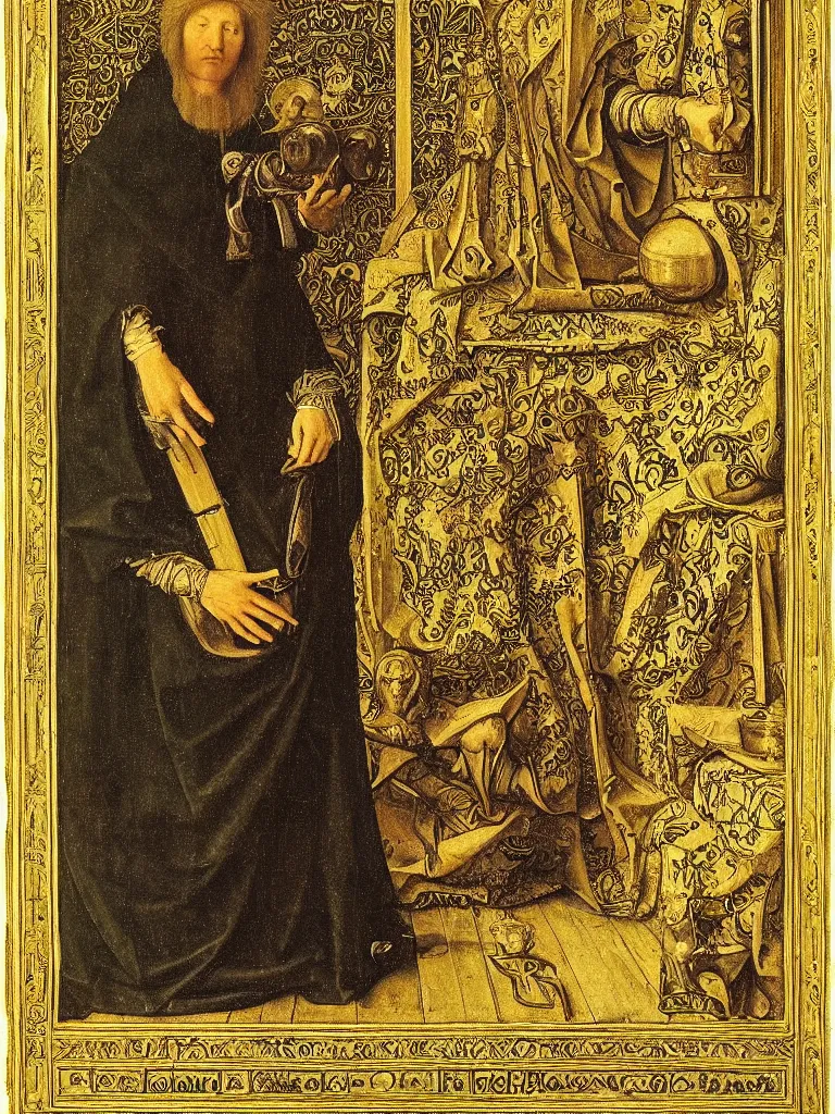 Prompt: painting of the king of pentacles tarot card, hans holbein the younger, jan van eyck, gerit dou, sixteenth century, tarot