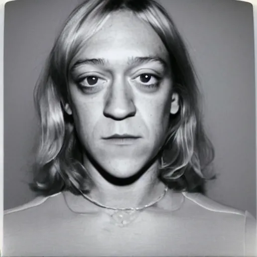 Image similar to Mugshot Portrait of Chloe Sevigny, taken in the 1970s, photo taken on a 1970s polaroid camera, grainy, real life, hyperrealistic, ultra realistic, realistic, highly detailed, epic, HD quality, 8k resolution, body and headshot, film still, front facing, front view, headshot and bodyshot, detailed face, very detailed face