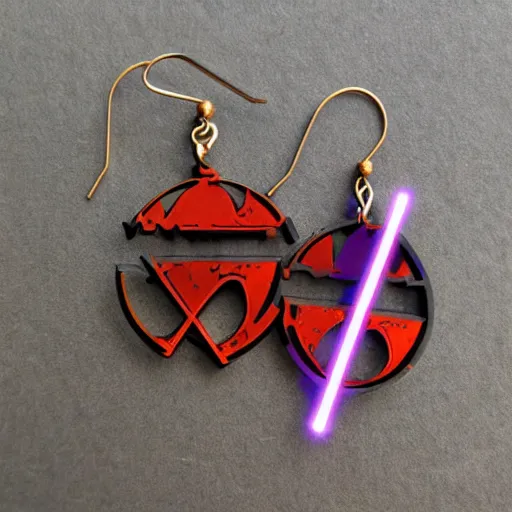 Image similar to segmented 2d laser cut earrings, star wars rebel logo