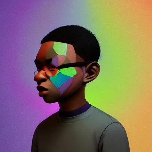 Prompt: colourful vfx upper half - 3 d portrait - art of a nigerian boy - in claymation style, art by hsiao - ron cheng & james jean, symmetrical, intricate detail, caricature, concept art, volumetric light, ray tracing, claymation render, octane render, unreal engine, sharp, pinterest, behance, art station,