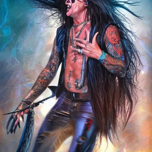 Prompt: motley crue, elegant intricate digital painting artstation concept art by mark brooks and brad kunkle detailed