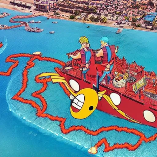 Image similar to aerial photo thousand sunny ship form onepiece