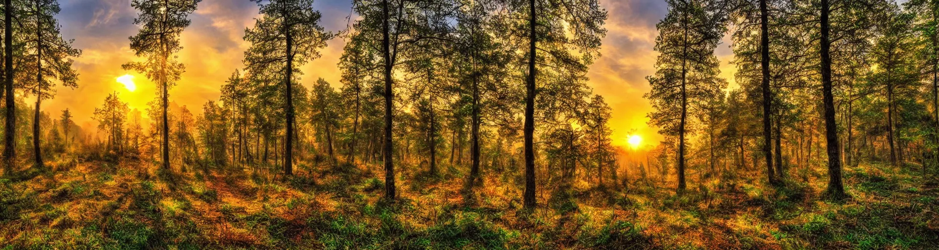 Prompt: beautiful forest landscape of greece with a majestic sunrise, art, high detail, high definition, photorealistic, hdr,