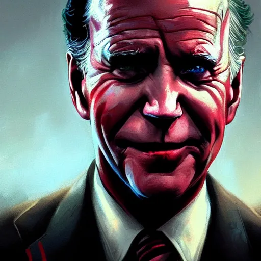 Image similar to joe biden as the joker, dramatic lighting, cinematic, establishing shot, extremly high detail, photorealistic, cinematic lighting, artstation, style by greg rutkowski