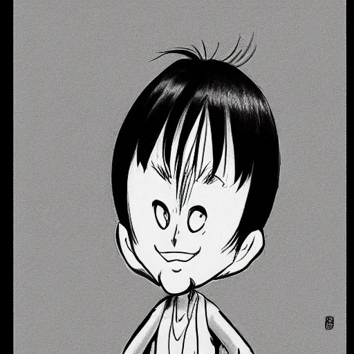 Image similar to simple caricature drawing of alpaca, black and white manga panel, expressive, art by Nobuyuki Fukumoto