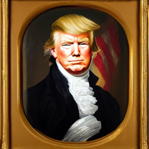 Image similar to donald trump, portrait by gilbert stuart