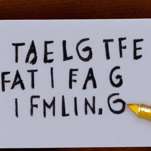 Image similar to written text of the words'i am trying to spell and failing'on a 3 x 5 inch index card