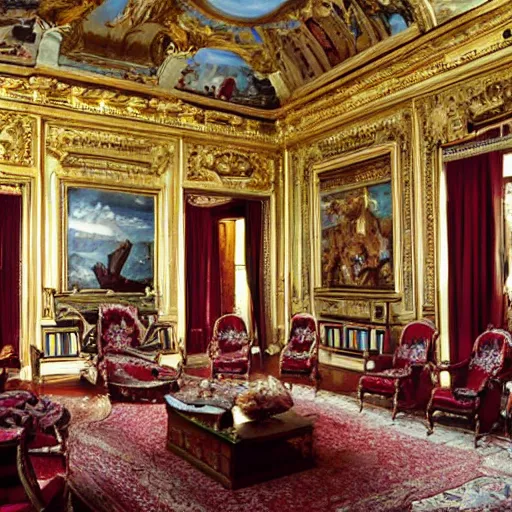 Image similar to giant Italian royal castle living room that is 300 feet tall, with very tall giant walls filled with modern art paintings, doors that are cosmic portals, photo by Annie Leibovitz