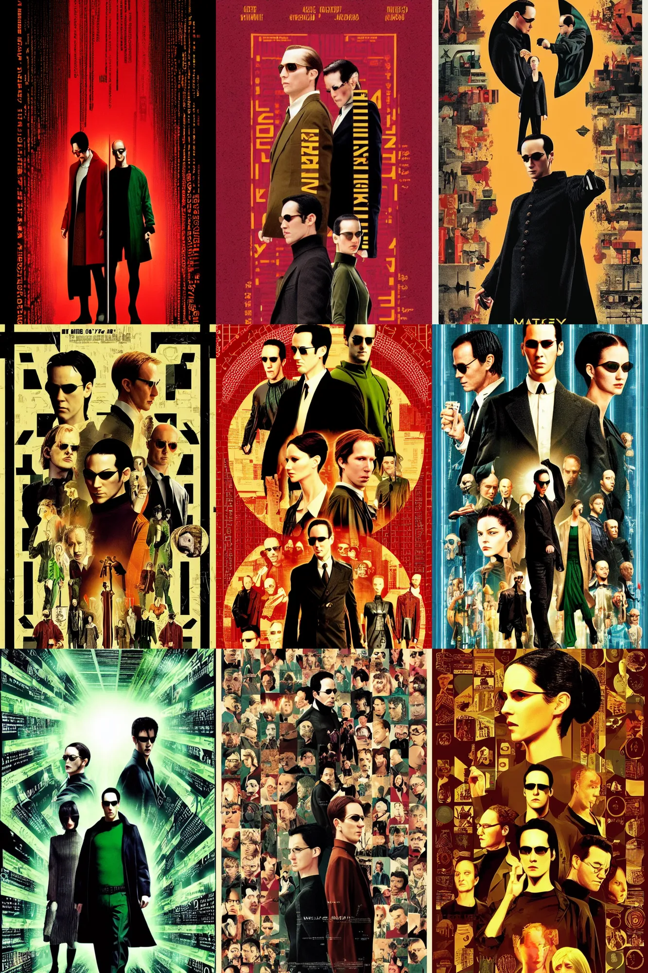 Prompt: a Matrix movie poster designed by Wes Anderson,