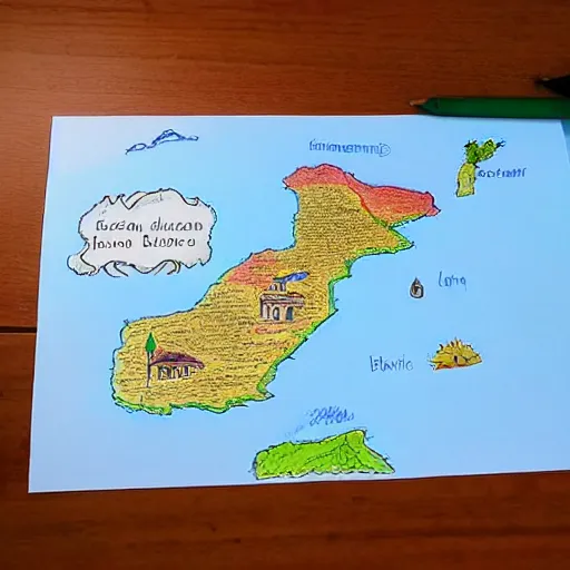 Prompt: child's drawing map of the balkans