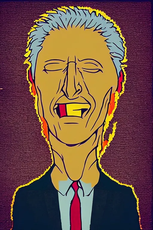 Prompt: “ bill clinton in the style of the art of hylics ”