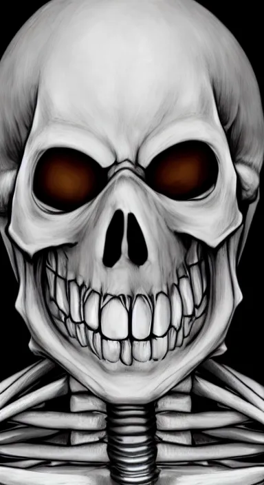 Image similar to Sans from Undertale as a photorealistic skeleton
