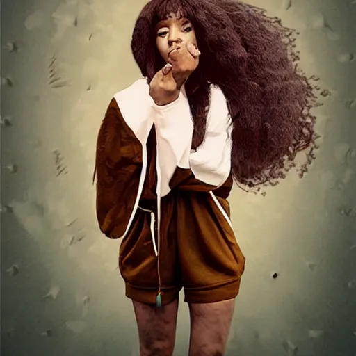 Prompt: sza, creative photo manipulation, creative photoshop, digital art