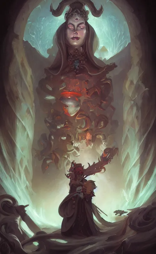 Image similar to portrait of the necromancer by peter mohrbacher