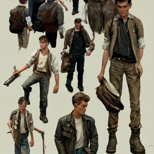 Prompt: a highly detailed epic cinematic concept art CG render digital painting artwork costume design: young James Dean as a well-kept neat anarchist rebel in 1950s USSR mechanic outfit and big boots. By Greg Rutkowski, Ilya Kuvshinov, WLOP, Stanley Artgerm Lau, Ruan Jia and Fenghua Zhong, trending on ArtStation, subtle muted cinematic colors, made in Maya, Blender and Photoshop, octane render, excellent composition, cinematic atmosphere, dynamic dramatic cinematic lighting, aesthetic, very inspirational, arthouse