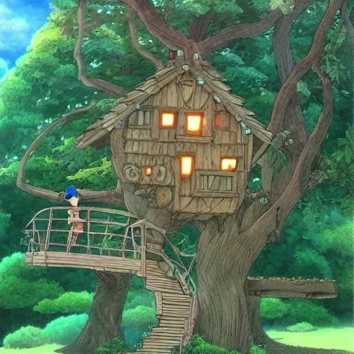tree house made by Studio Ghibli highly detailed art, | Stable Diffusion |  OpenArt