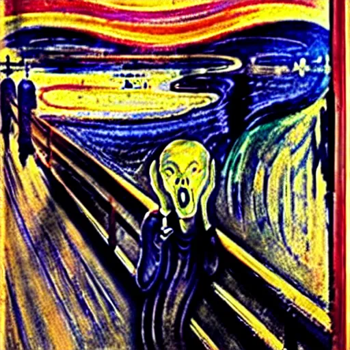 Prompt: the scream by munch painted by picasso