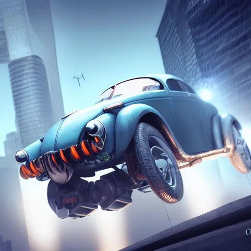 Prompt: silver bug is flying in a futuristic city, dieselpunk style, high detailed, superrealism, octane render, ray tracing, unreal engine, cinematic mode, redshift, hdr, hyperrealist, trending of artstation, optical flare, teal orange color scheme