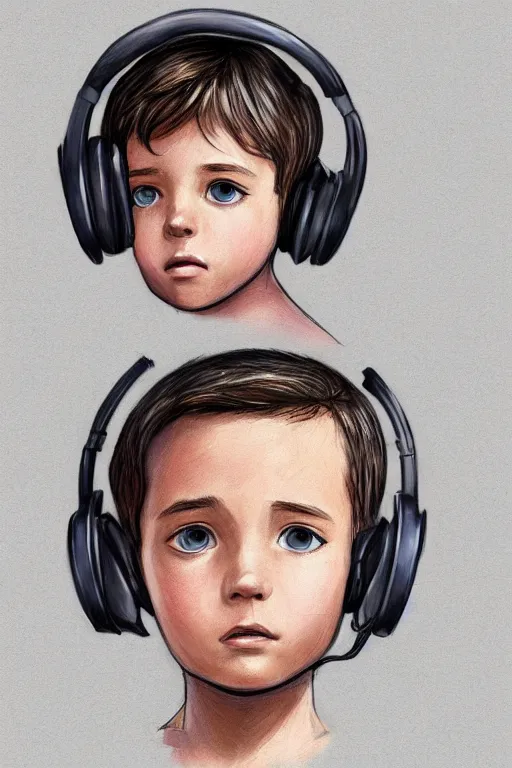 Prompt: a boy with headphones in a cafe, digital art, digital painting, masterpiece, concept art, trending on deviantart, highly detailed, high quality, anatomically correct, five fingers, cinematic, high coherence, soft lighting, soft colors, beautiful, elegant, short black hair, 4 k, symmetrical, realistic and detailed face, cartoon