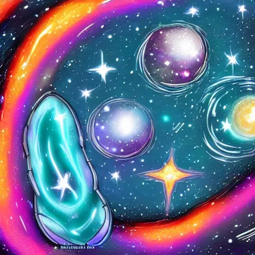 Prompt: galaxies, cartoon style