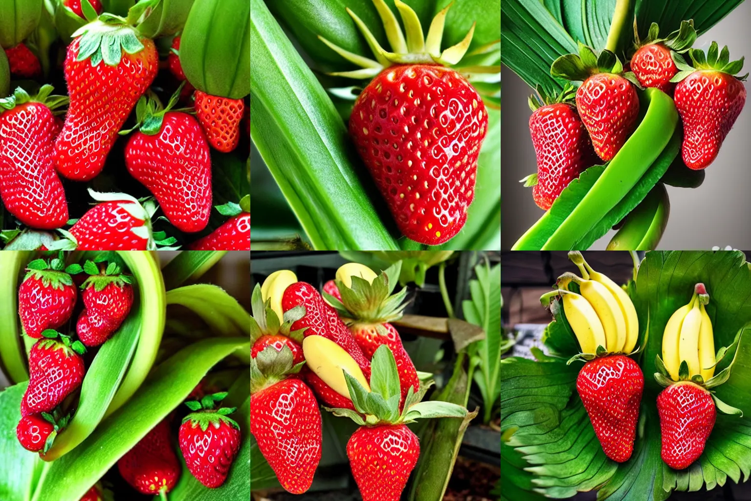Prompt: strawberry banana hybrid