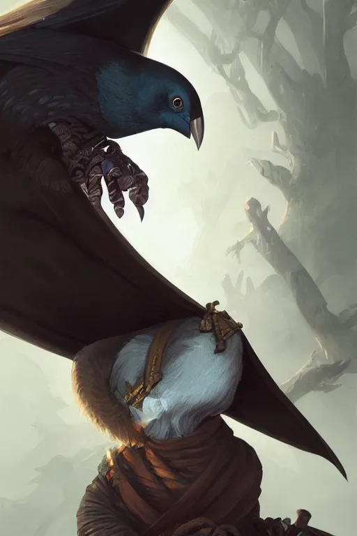 Image similar to kenku, highly detailed, d & d, fantasy, portrait, highly detailed, headshot, digital painting, trending on artstation, concept art, sharp focus, illustration, art by artgerm and greg rutkowski and magali villeneuve