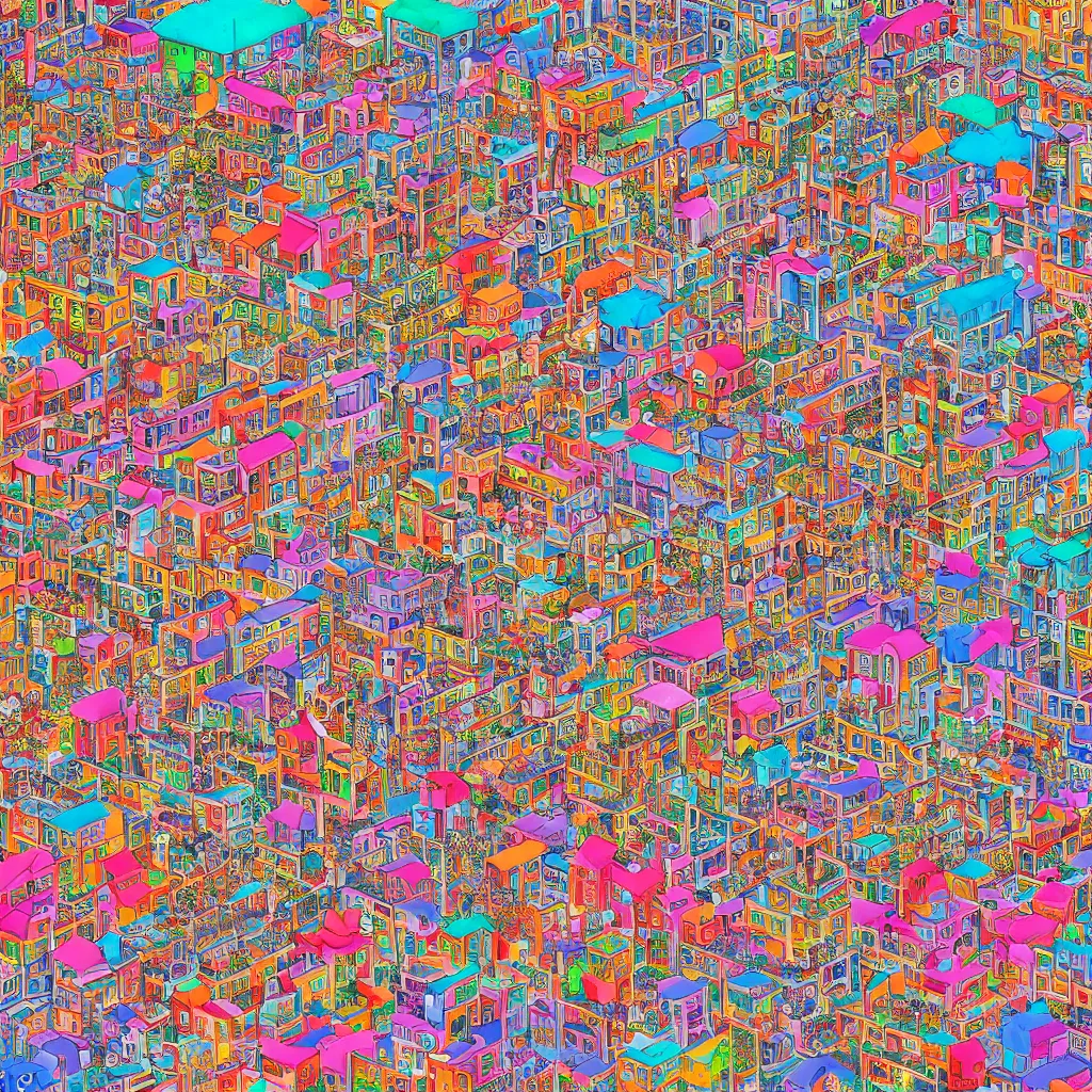 a Where's Waldo puzzle of a chinese prison by lisa | Stable Diffusion ...