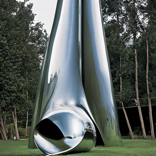 Image similar to giant Italian modern castle living room, clean minimalist design, that is 1300 feet tall, a series of modern stainless steel organic shaped modern sculptures with mirror finish by John Chamberlain, photo by Annie Leibovitz