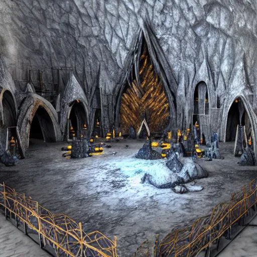 Prompt: the mines of moria made out of cheese. ultra realistic 8k render,