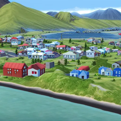 Image similar to iceland reykjavik in sims 4 2 0 0 0 game screenshot