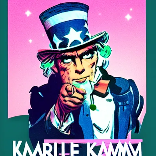 Image similar to uncle sam, dreamy, vapor wave, kavinsky,