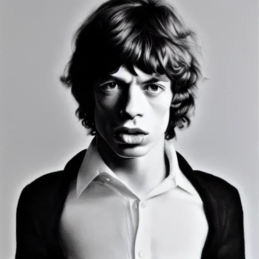 Image similar to late 1 9 6 0 s portrait photograph young mick jagger with short hair, young mick jagger with very short hair, extremely short hair, short hair, realistic hyperrealistic 4 k resolution 8 k resolution highly detailed very detailed extremely detailed hd quality detailed face very detailed face extremely detailed face trending on artstation