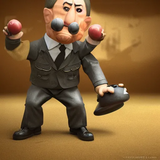 Image similar to adolf hitler as yoohoo toy, realistic, octane render, trending on artstation, grteg rutkowski