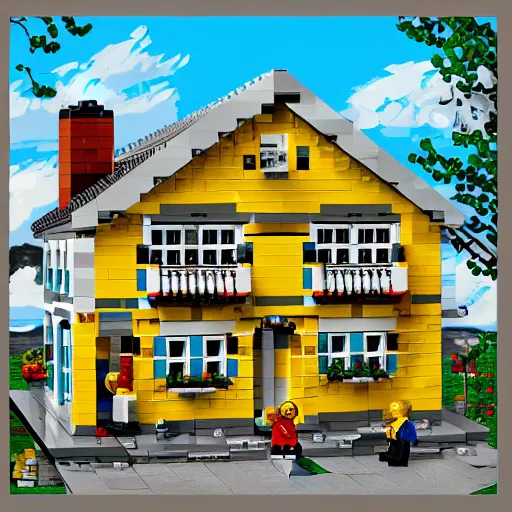 Prompt: lego house, highly detailed, digital painting