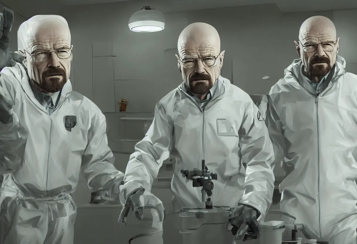 Prompt: Walter white in portal 4k, hd, photorealistic