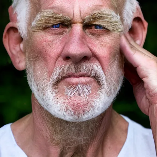 Image similar to a very ugly blond blue eyed old man