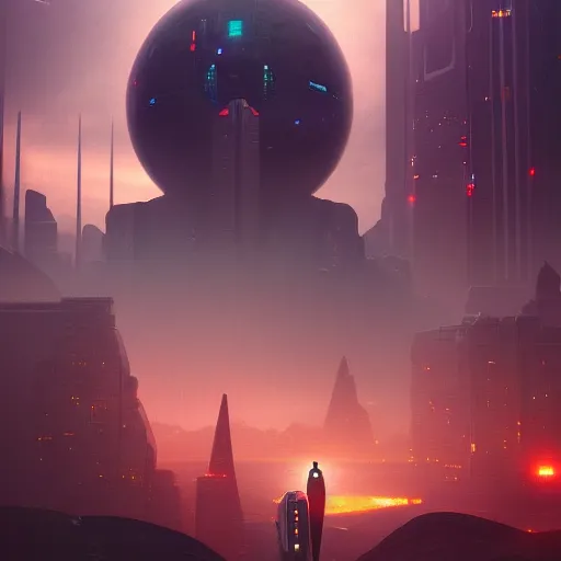 Image similar to the call of the void, futuristic cityscape, unreal 5 render, studio ghibli, history painting, digital art, octane render, beautiful composition, trending on artstation, award - winning photograph, masterpiece