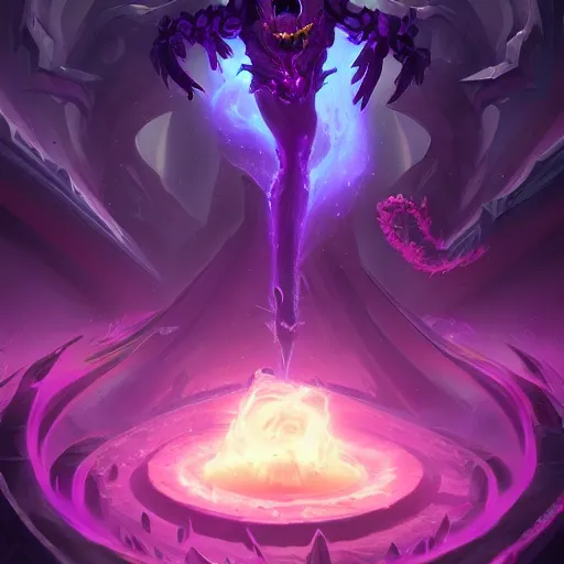 Prompt: arcane style void creature, violet spike smoke, bright art masterpiece artstation. 8k, sharp high quality artwork in style of Jose Daniel Cabrera Pena and Greg Rutkowski, concept art by Tooth Wu, blizzard warcraft artwork, hearthstone card game artwork, violet flower, violet flower, violet flower, portal