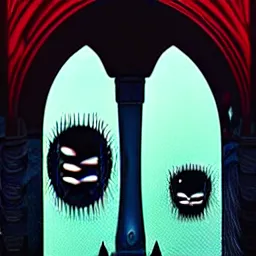 Image similar to cover art for hollow knight. Ominous. High detail. No text. Red. Bright Colors. nightmare king grimm. Sharp. 4K 8K. Detailed shapes.