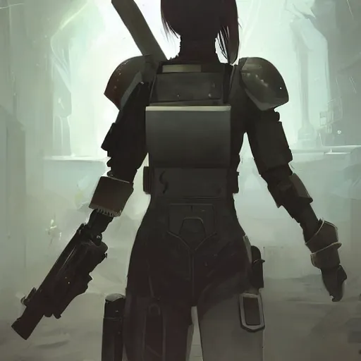 Prompt: NOD infantry troops in C&C Kane's Wrath, Ilya Kuvshinov, by Greg Tocchini, nier:automata, set in half-life 2, beautiful with eerie vibes, very inspirational, very stylish, with gradients, surrealistic, postapocalyptic vibes, depth of filed, mist, rich cinematic atmosphere, perfect digital art, mystical journey in strange world, bastion game, arthouse