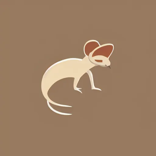 Image similar to logo of a jerboa in a minimalist style, sand color, beige and brown