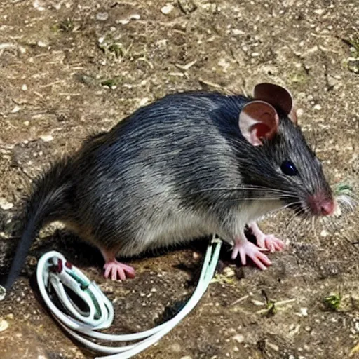 Image similar to rat eats starlink satellite antenna