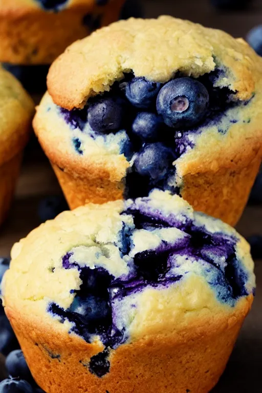 Prompt: sad blueberry muffin