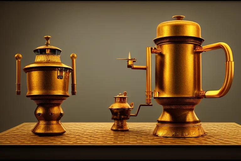 Image similar to a very detailed concept art of david lynch samovar, trending on artstation, digital art, 4 k, hyper realistic, octane render, sharp focus